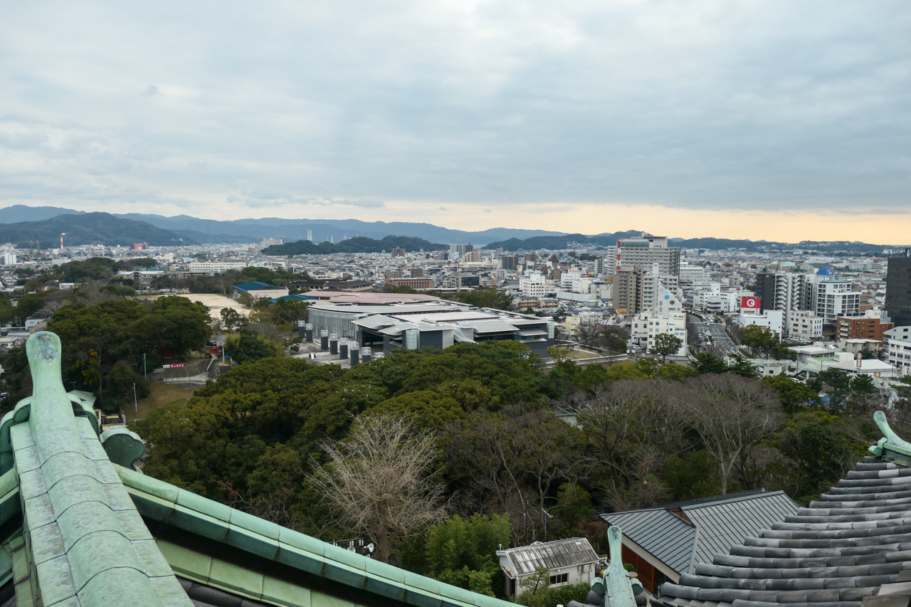 和歌山城の天守閣からの眺め